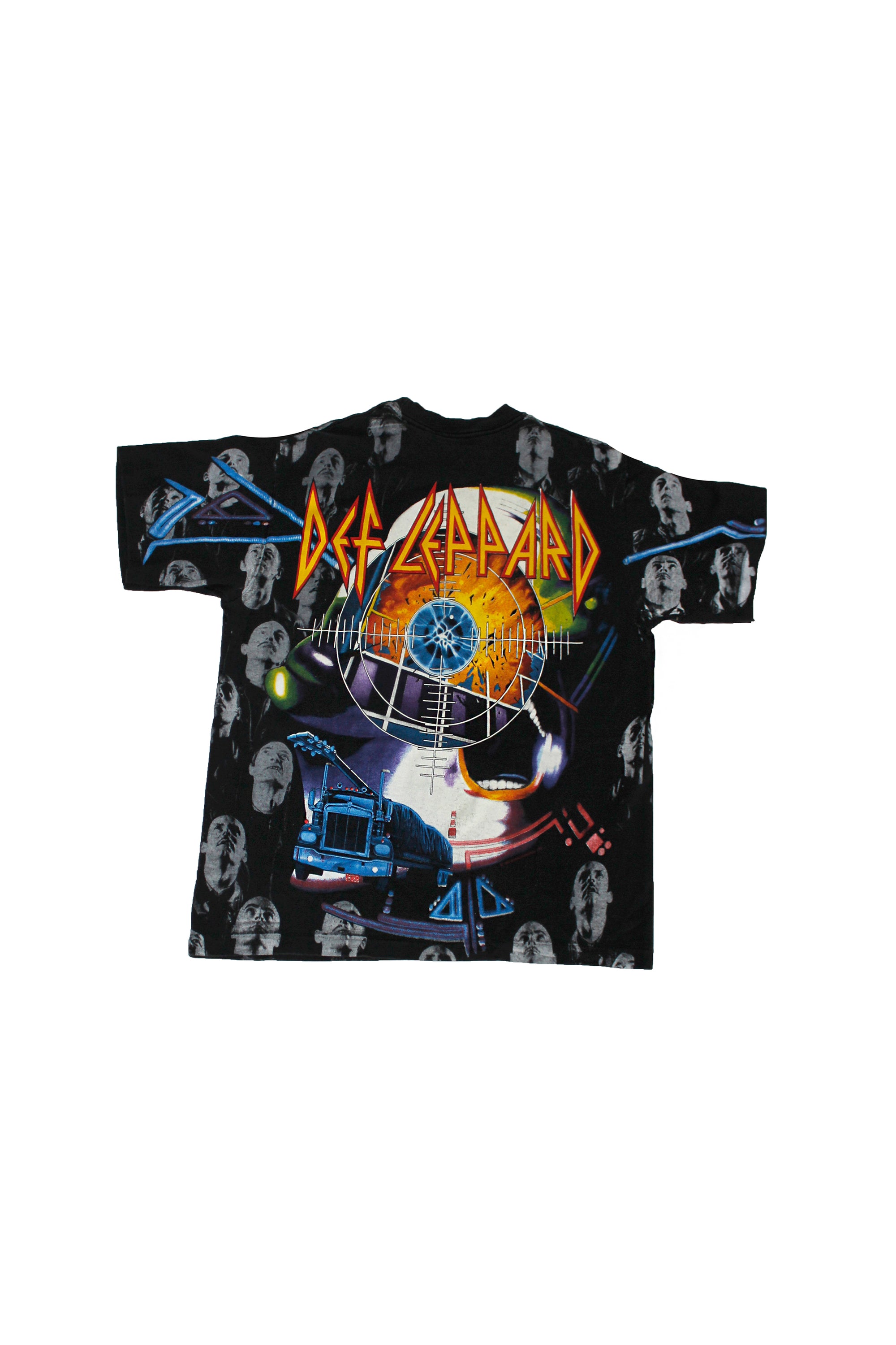 Vintage 90&#39;s Def Leppard All Over Print T-shirt