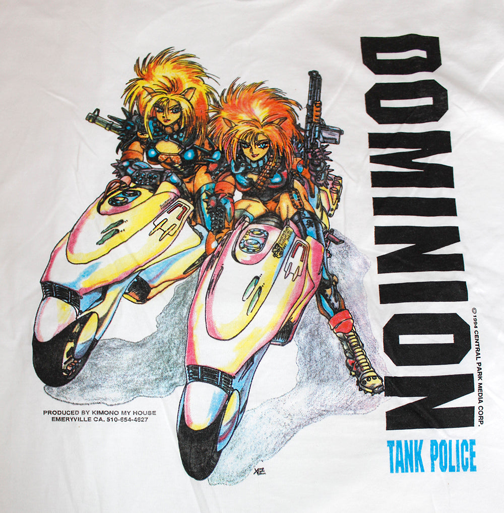 Vintage 90's Deadstock Dominion Tank Police Rare Anime T-Shirt