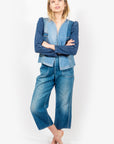 ALC-014 Denim Princess Sleeve Patchwork Jacket