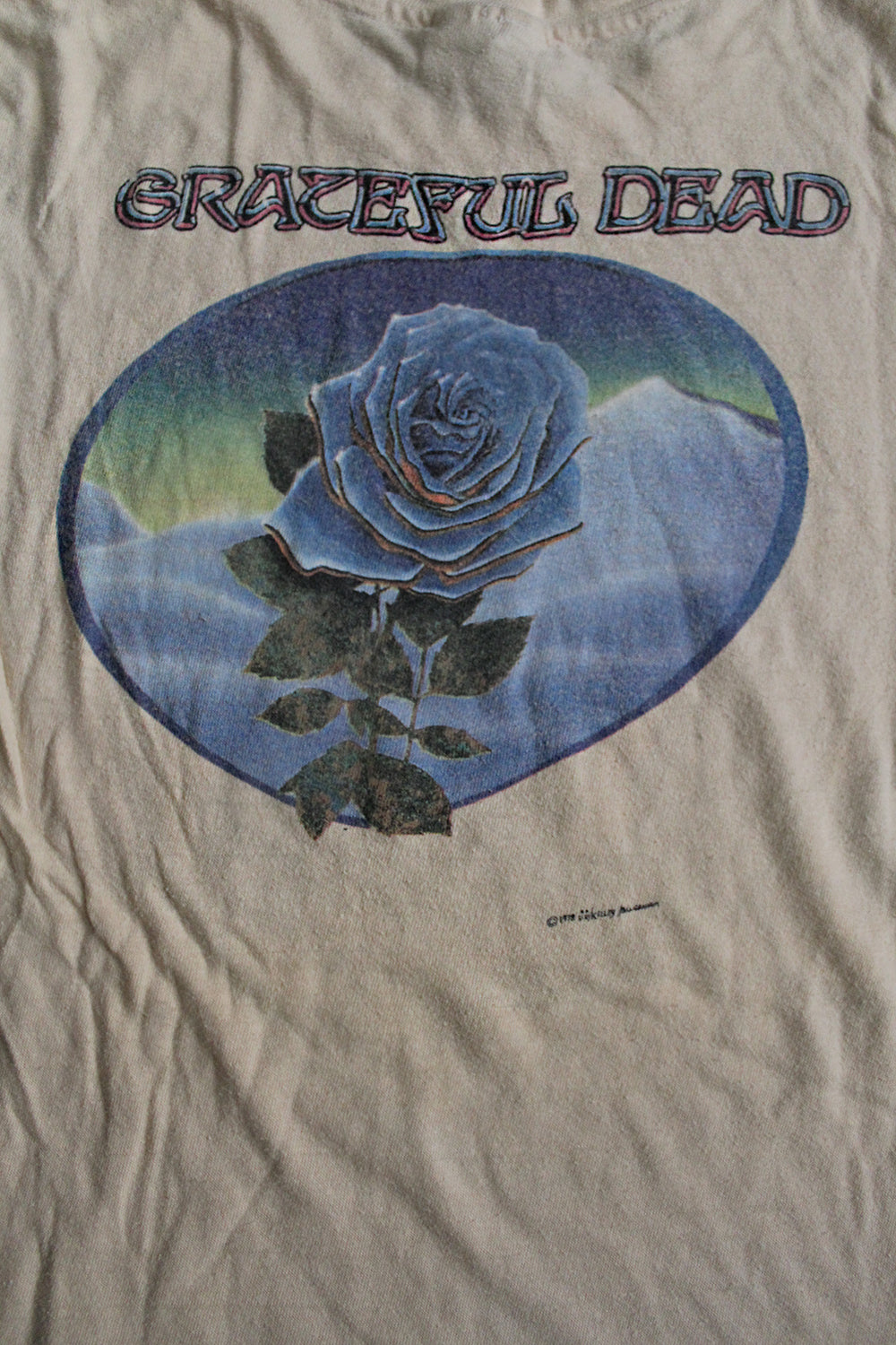 Vintage Grateful Dead Colorful Graphic Print T-Shirt Skeleton & outlet Roses *No Tag*