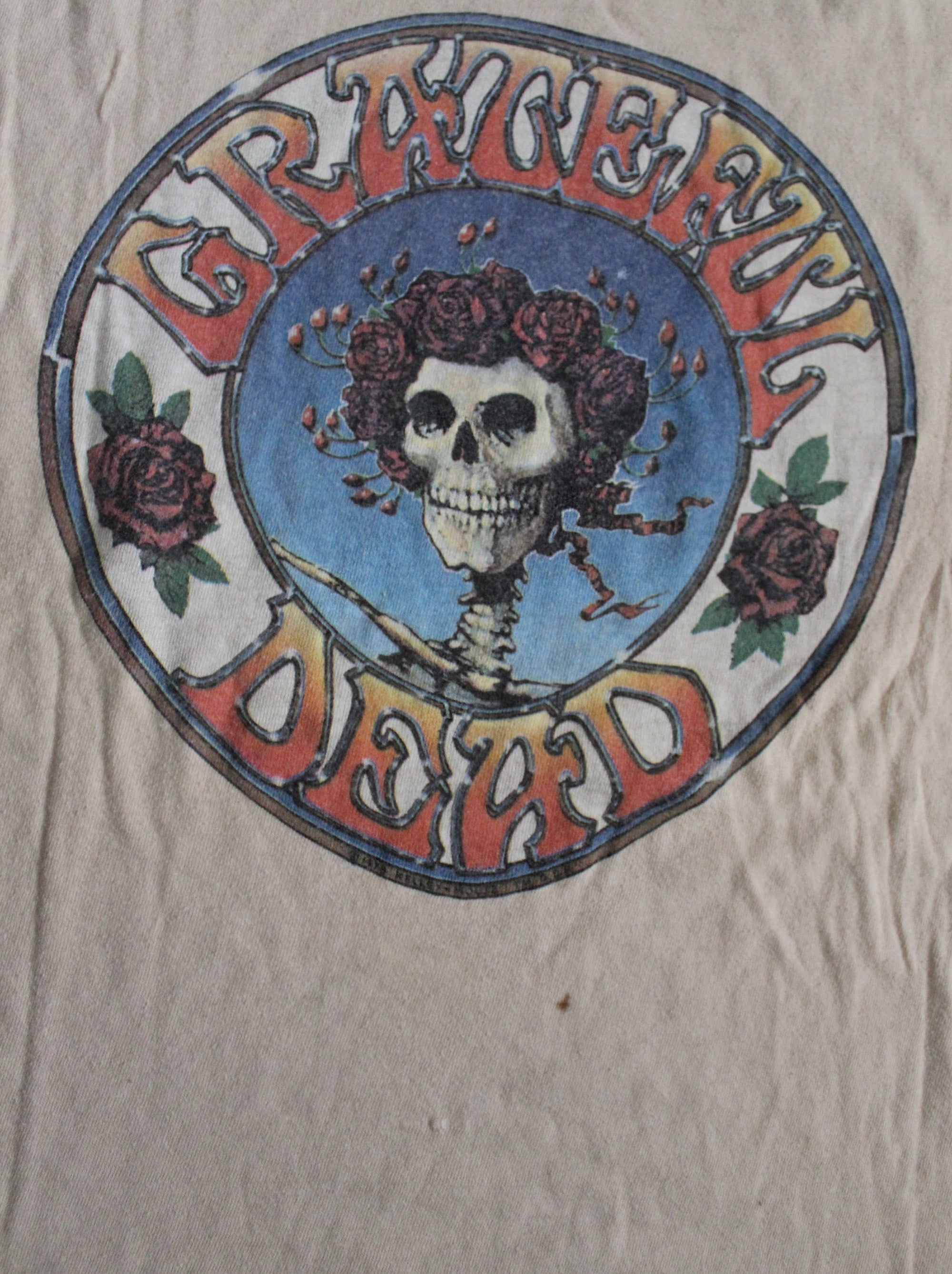 Vintage 70&#39;s Grateful Dead Skull &amp; Roses Kelley Mouse T-Shirt