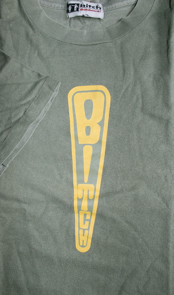 Vintage 90's BITCH Skateboards Green / Mustard T-shirt