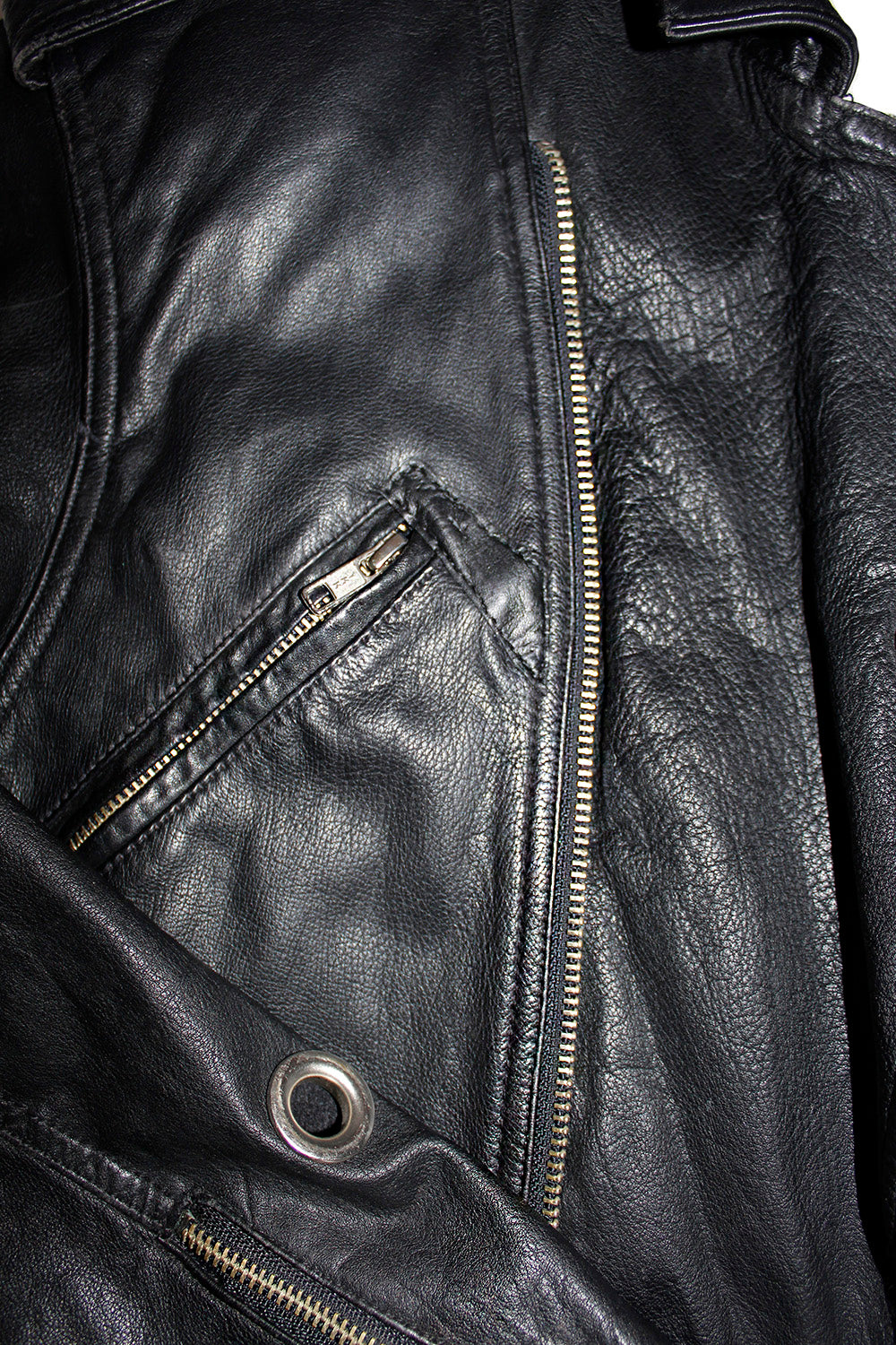 Vintage Cropped Leather Grommet Moto Jacket ///SOLD///