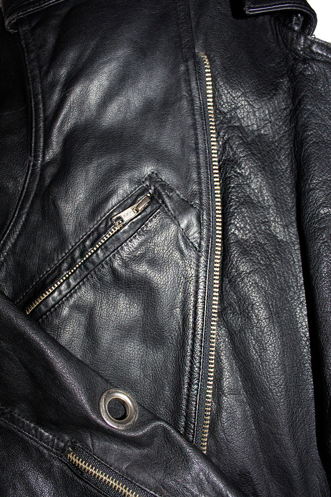 Vintage Cropped Leather Grommet Moto Jacket ///SOLD/// – Afterlife Boutique