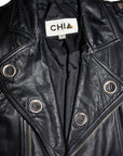 Vintage Cropped Leather Grommet Moto Jacket ///SOLD///