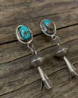 Vintage Native American Squash Blossom Silver Earrings ///SOLD///