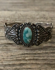 Vintage Native American Silver Arrow Turquoise Bracelet