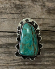 Vintage Native American Silver Turquoise Ring Size 7.75