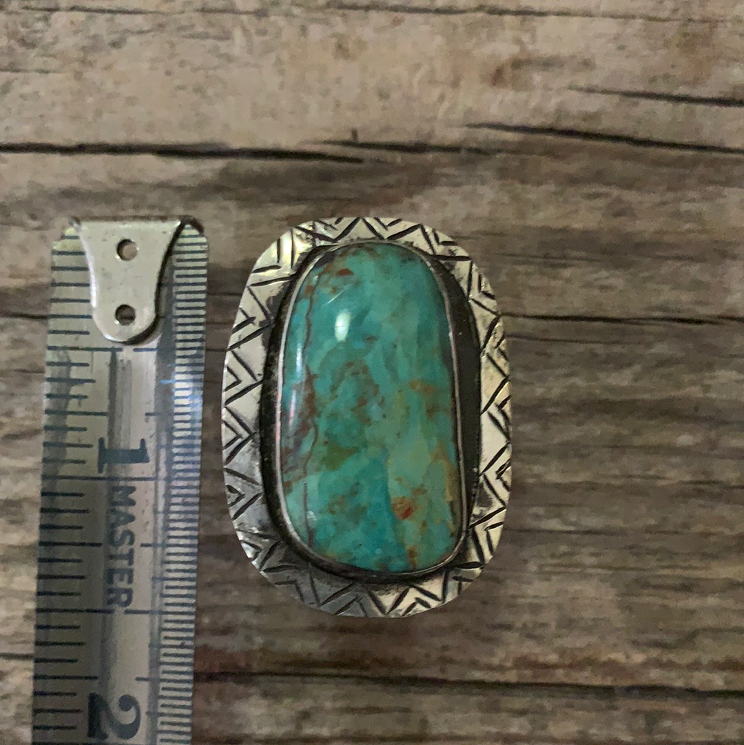 Vintage Native American Silver Turquoise Ring Size 6