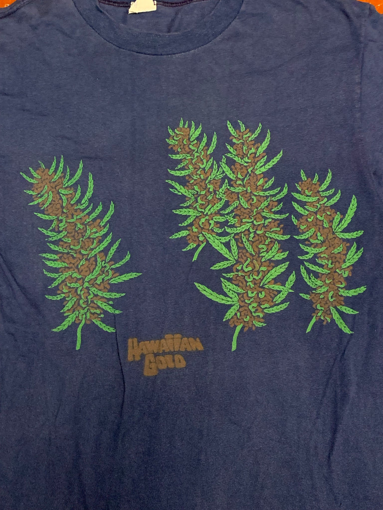 Vintage 's's Crazy Shirts Hawaiian Gold Weed T shirt