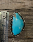 Vintage Native American Silver Blue Turquoise Ring Size 8.75