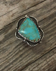 Vintage Native American Silver Turquoise Ring Size 7.75