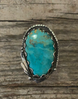 Vintage Native American Silver Turquoise Ring Size 7