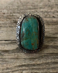 Vintage Native American Silver Turquoise Ring Size 6