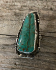 Vintage Long Stone Turquoise Silver Ring ///SOLD///