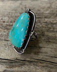 Vintage Native American Silver Turquoise Ring size 7.75