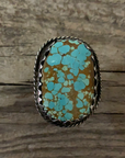 Vintage Native American Silver Turquoise Ring Size 7.75