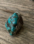 Vintage Sterling Silver Turquoise Ring Size 10