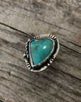 Vintage Native American Silver Turquoise Ring Size 5.5