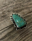 Vintage Native American Silver Turquoise Ring Size 7.75