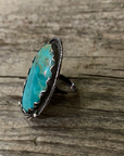 Vintage Native American Silver Turquoise Ring Size 7