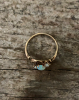 Victorian Opal & Seed Pearl Gold Ring Size 5.75