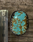 Vintage Native American Silver Turquoise Ring Size 7.75