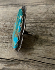 Vintage Large Turquoise Stone Silver Ring size 8.5 ///SOLD///