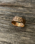 Victorian Cigar Band Engraved Gold Ring Size 7.5