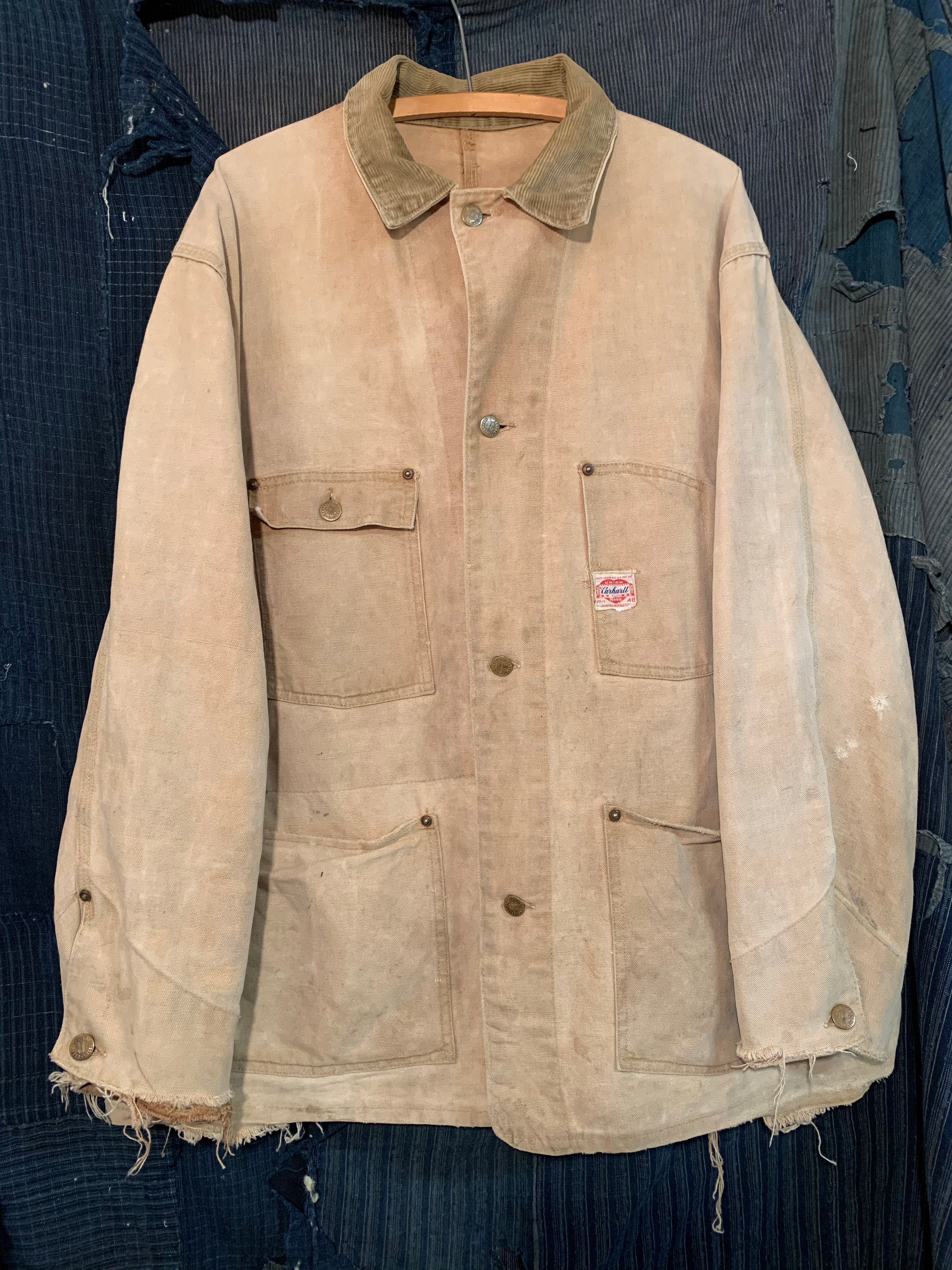 Carhartt Barn ChoreJACKET チョアジャケット　USA Vintage 1940's Carhartt Barn Chore Jacket Size 48 – Afterlife Boutique