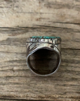 Vintage Native American Silver Turquoise Ring Size 9.75