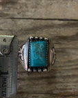 Vintage Silver Navajo Turquoise Ring Size 10.5