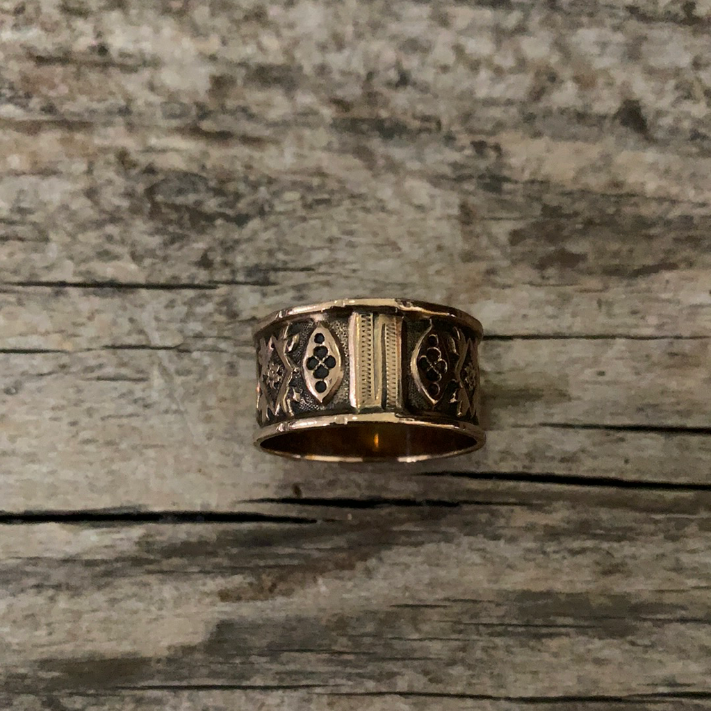 Victorian Cigar Band Gold Ring Size 8.25