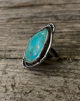 Vintage Native American Silver Turquoise Ring Size 5.75