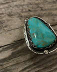 Vintage Native American Silver Turquoise Ring size 7.75