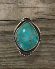 Vintage Native American Silver Turquoise Ring Size 5.75