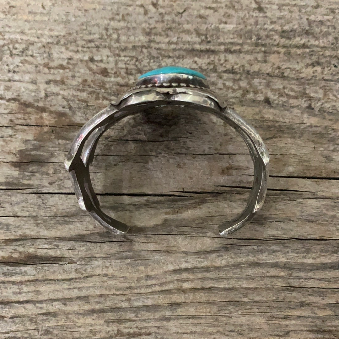 Vintage Native American Silver Turquoise Cuff