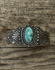 Vintage Native American Silver Arrow Turquoise Bracelet