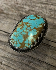 Vintage Native American Silver Turquoise Ring Size 7.75