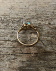 Victorian Opal & Seed Pearl Gold Ring Size 5.75