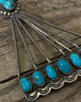 Vintage Native American Silver Turquoise Tear Drop Pin