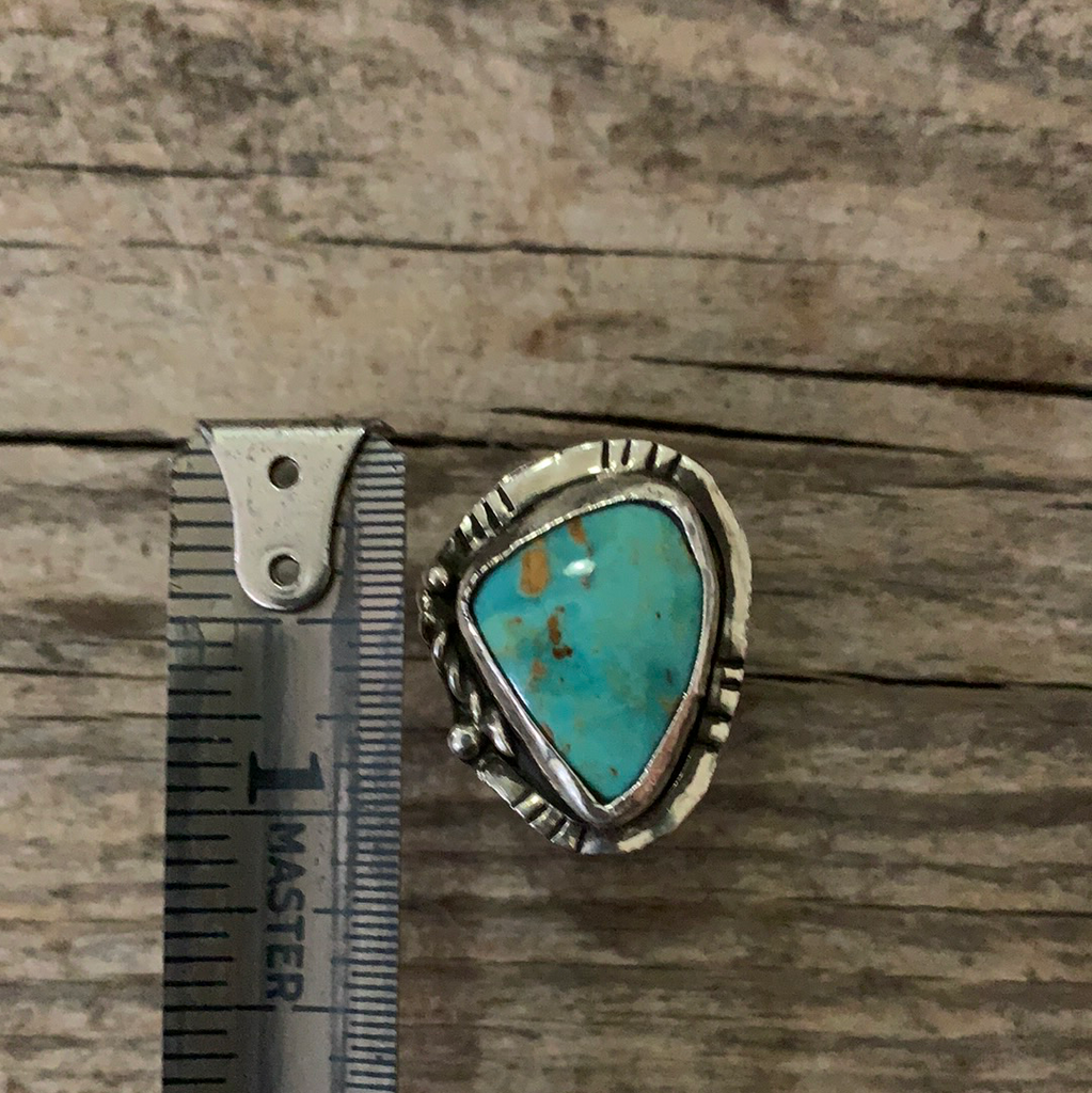 Vintage Native American Silver Turquoise Ring Size 5.5