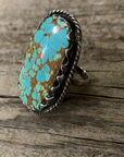 Vintage Native American Silver Turquoise Ring Size 7.75