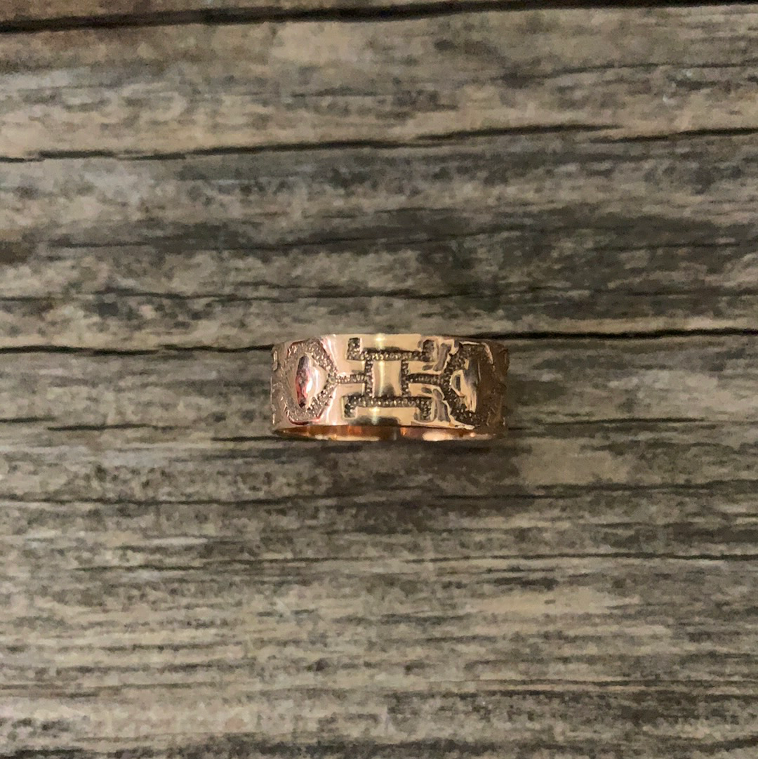 vintage gold victorian ring engraved rosegold rose cigar band