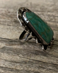 Vintage Native American Silver Turquoise Ring Size 7.75