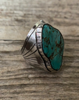 Vintage Native American Silver Turquoise Ring Size 9.75