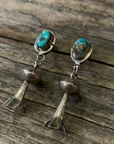 Vintage Native American Squash Blossom Silver Earrings ///SOLD///