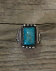 Vintage Silver Navajo Turquoise Ring Size 10.5