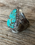 Vintage Native American Silver Turquoise Ring Size 9.75