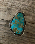 Vintage Large Turquoise Stone Silver Ring size 8.5 ///SOLD///